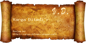 Varga Ditmár névjegykártya